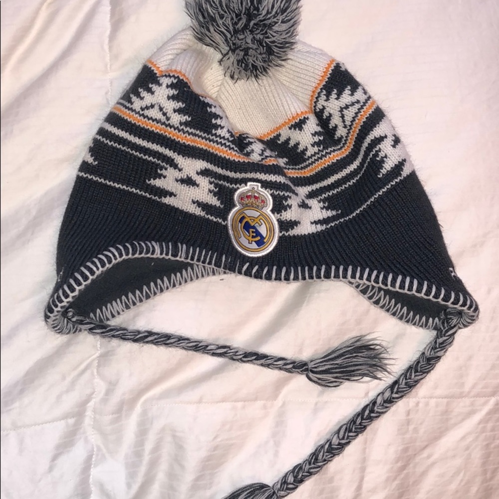 fleece lined real madrid hat
